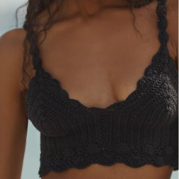 Brand New Mahila V-Neck Crochet Crop Top by Anthropologie - Picture 5 of 5